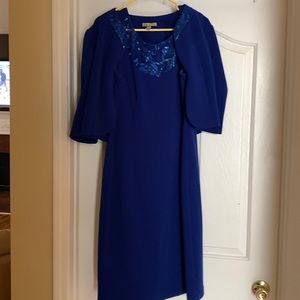 Navy blue dress . Size 14 . Very dressy. Has cute lil jacket .